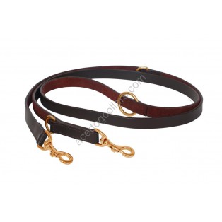 Bridle Leather POLICE STYLE DOG Training Lead Adjustable with BRASS fittings. (BROWN) 80" (200 cm)